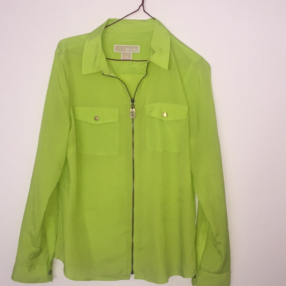 MICHAEL KORS GREEN APPLE LONG SLEEVE  TOP
